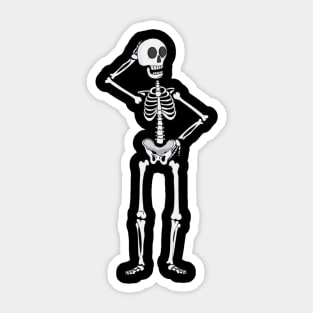 Skeleton With a Hand on Hips and Hand Behind Head Sticker